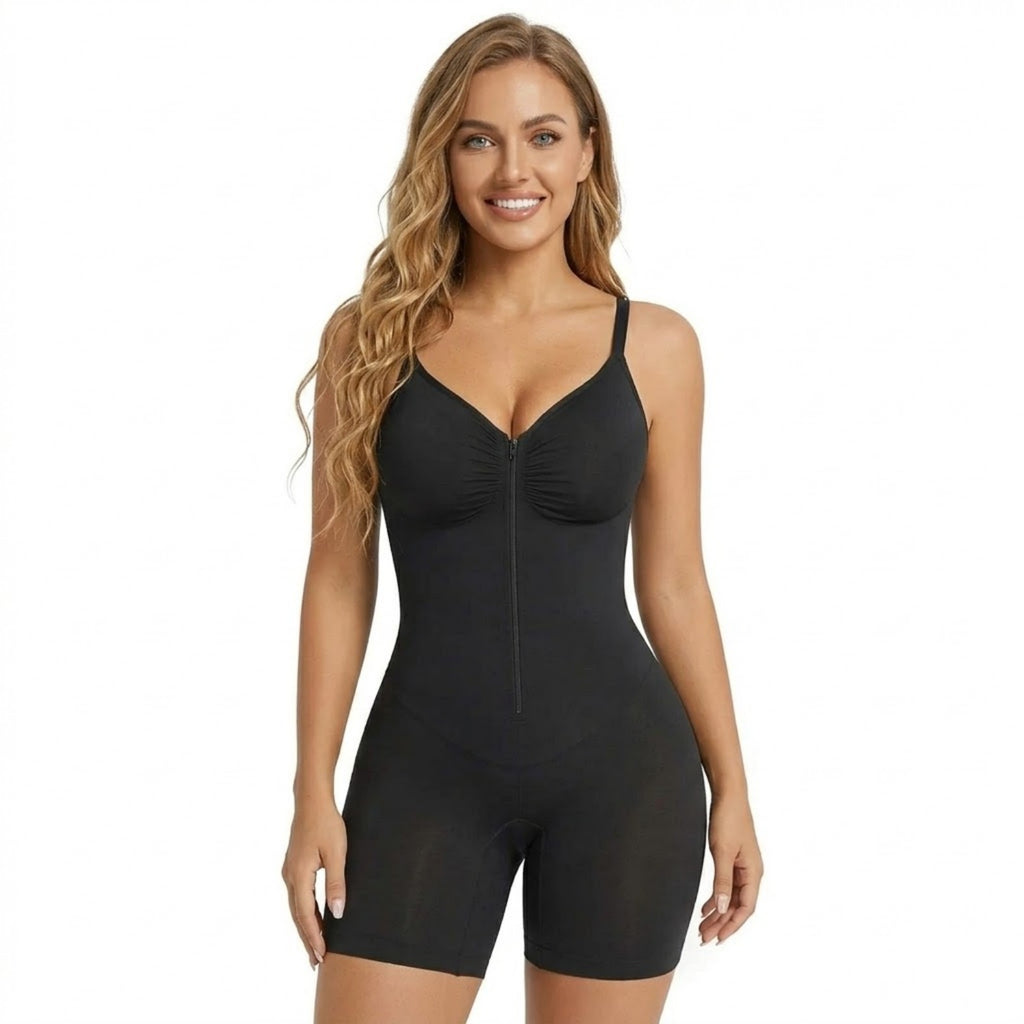 Women's Zip-Up Shaping Bodysuit Tummy Control Ultra-Stretch Comfort Fit